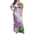 Polynesia Family Matching Off Shoulder Maxi Dress and Hawaiian Shirt Sharks Duo Tropical Lavender