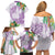 Polynesia Family Matching Off Shoulder Short Dress and Hawaiian Shirt Sharks Duo Tropical Lavender