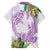 Polynesia Family Matching Off Shoulder Short Dress and Hawaiian Shirt Sharks Duo Tropical Lavender