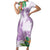 Polynesia Family Matching Short Sleeve Bodycon Dress and Hawaiian Shirt Sharks Duo Tropical Lavender