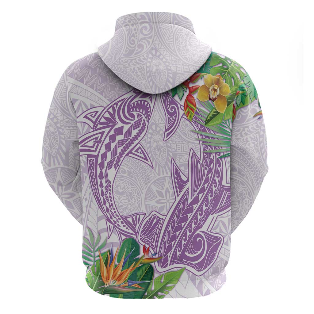 Polynesia Hoodie Sharks Duo Tropical Lavender LT7 - Polynesian Pride