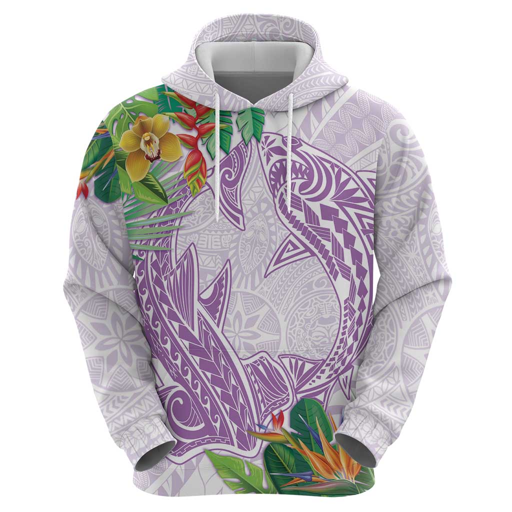 Polynesia Hoodie Sharks Duo Tropical Lavender LT7 - Polynesian Pride