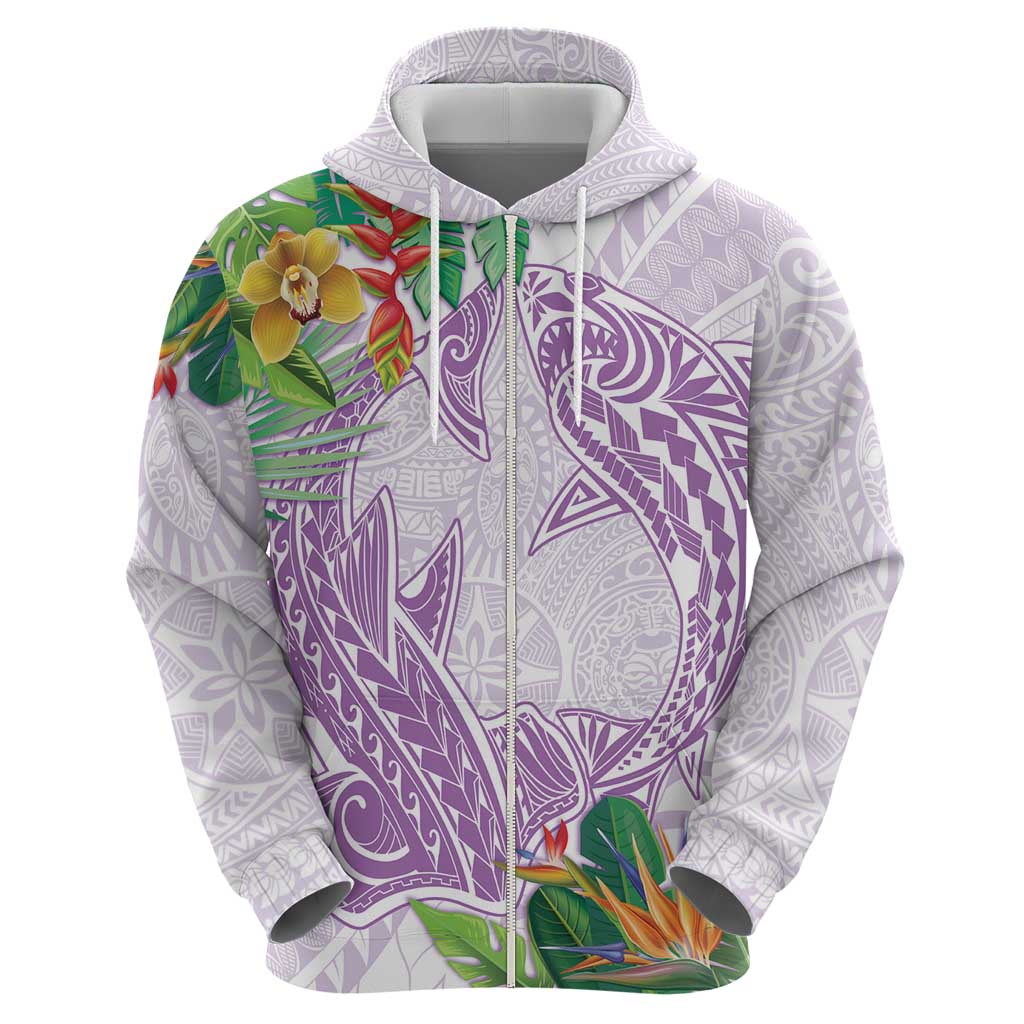 Polynesia Hoodie Sharks Duo Tropical Lavender LT7 - Polynesian Pride