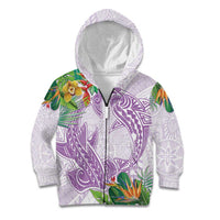 Polynesia Kid Hoodie Sharks Duo Tropical Lavender LT7 Zip Hoodie Lavender - Polynesian Pride