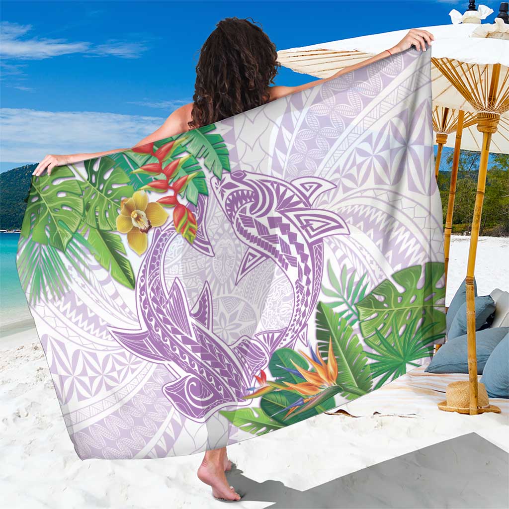 Polynesia Sarong Sharks Duo Tropical Lavender LT7 One Size 44 x 66 inches Lavender - Polynesian Pride