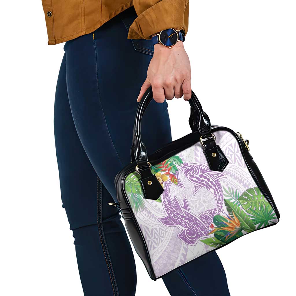 Polynesia Shoulder Handbag Sharks Duo Tropical Lavender LT7 - Polynesian Pride