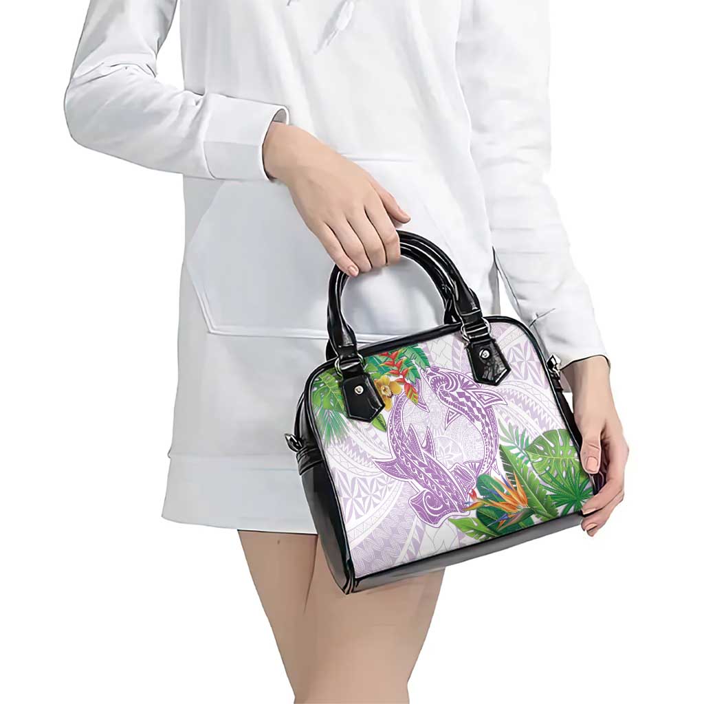 Polynesia Shoulder Handbag Sharks Duo Tropical Lavender LT7 - Polynesian Pride