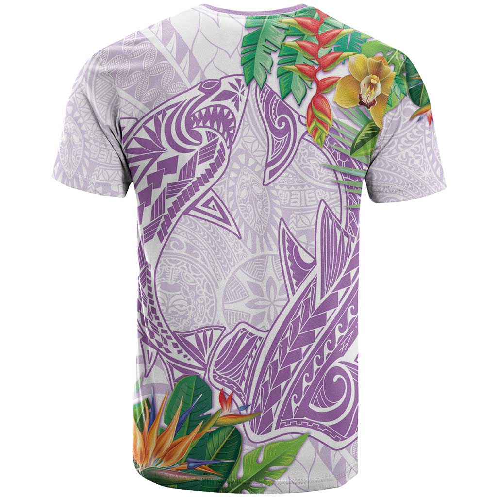 Polynesia T Shirt Sharks Duo Tropical Lavender LT7 - Polynesian Pride