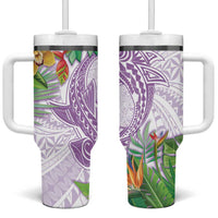 Polynesia Tumbler With Handle Sharks Duo Tropical Lavender LT7 One Size: 40 oz Lavender - Polynesian Pride