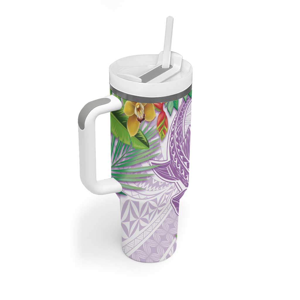 Polynesia Tumbler With Handle Sharks Duo Tropical Lavender LT7 - Polynesian Pride