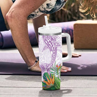 Polynesia Tumbler With Handle Sharks Duo Tropical Lavender LT7 - Polynesian Pride