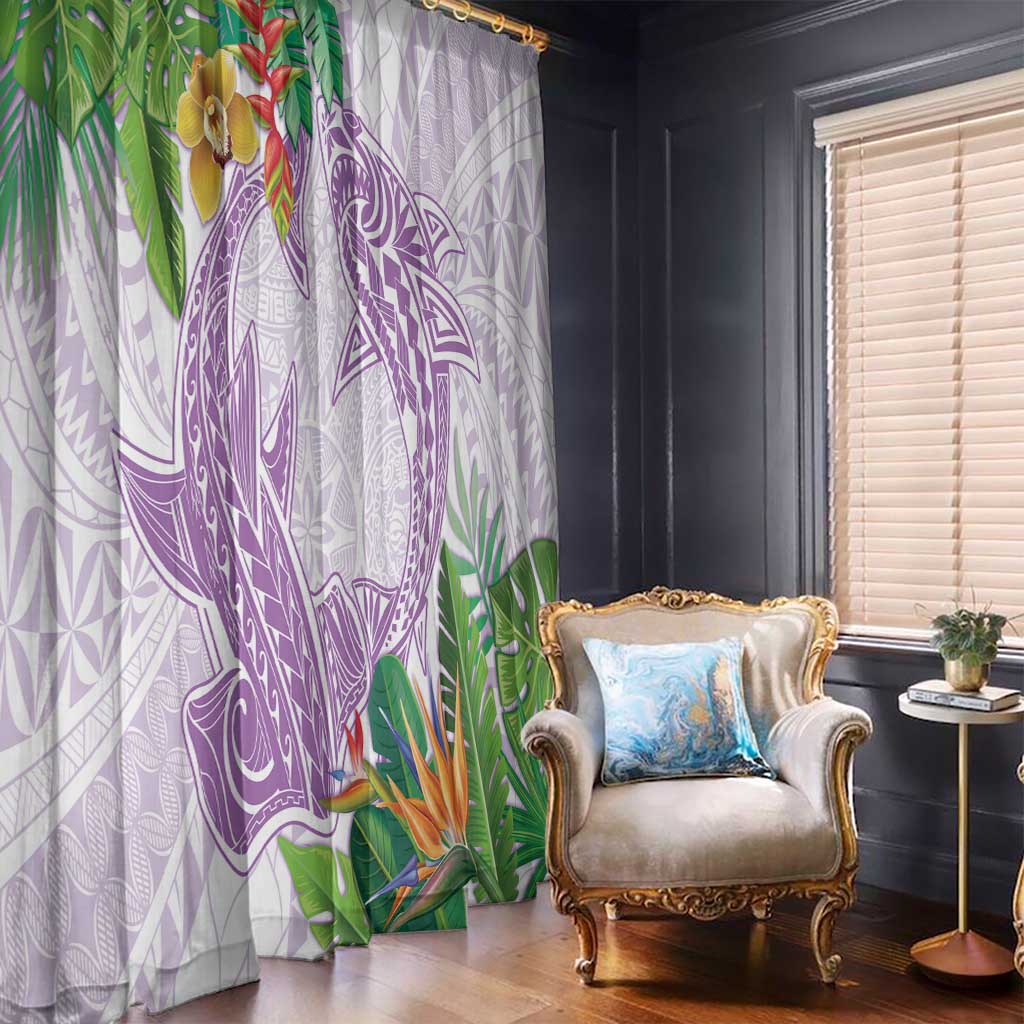 Polynesia Window Curtain Sharks Duo Tropical Lavender LT7 - Polynesian Pride