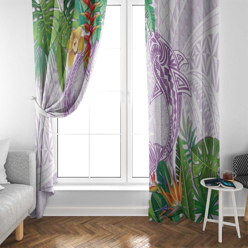 Polynesia Window Curtain Sharks Duo Tropical Lavender LT7 - Polynesian Pride