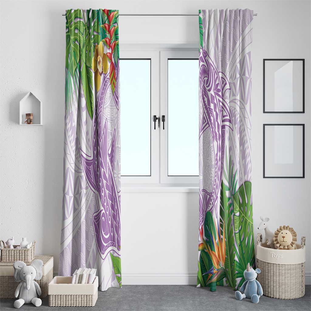 Polynesia Window Curtain Sharks Duo Tropical Lavender LT7 - Polynesian Pride