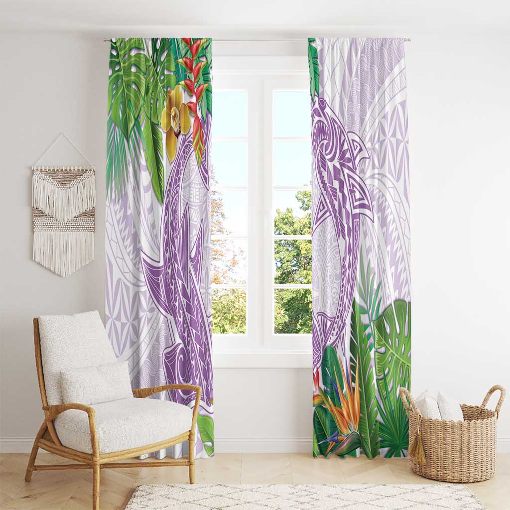 Polynesia Window Curtain Sharks Duo Tropical Lavender LT7 - Polynesian Pride