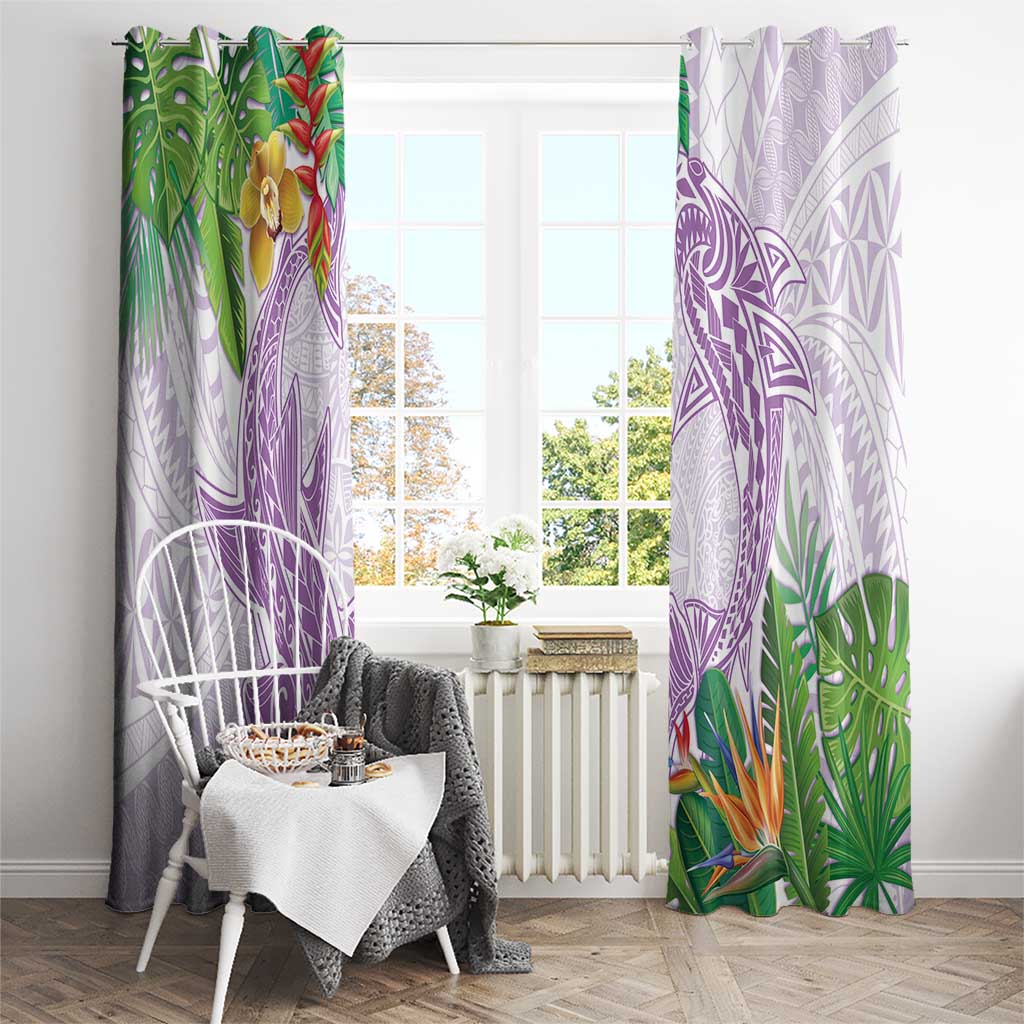 Polynesia Window Curtain Sharks Duo Tropical Lavender LT7 - Polynesian Pride
