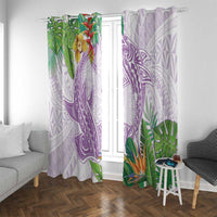 Polynesia Window Curtain Sharks Duo Tropical Lavender LT7 With Grommets Lavender - Polynesian Pride