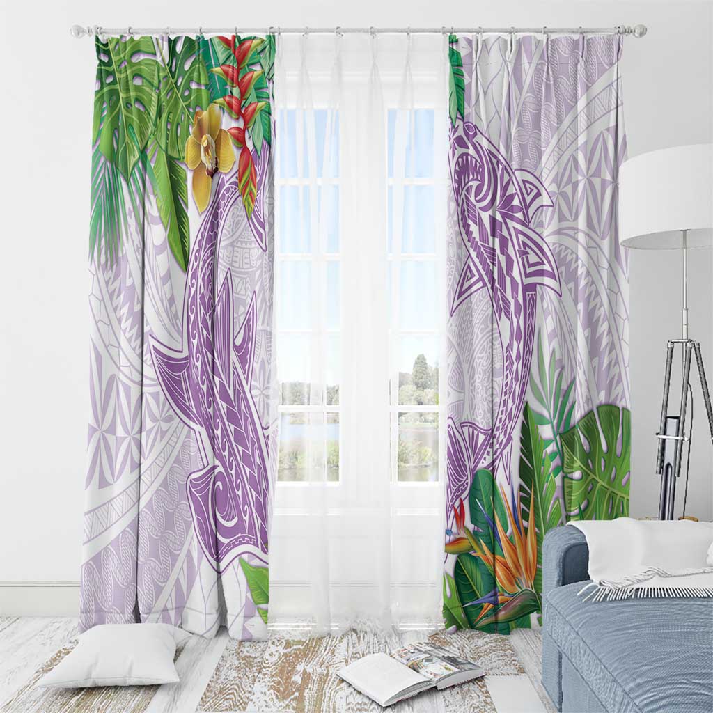 Polynesia Window Curtain Sharks Duo Tropical Lavender LT7 - Polynesian Pride