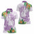 Polynesia Women Polo Shirt Sharks Duo Tropical Lavender