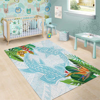 Polynesia Area Rug Sharks Duo Tropical Turquoise LT7 - Polynesian Pride