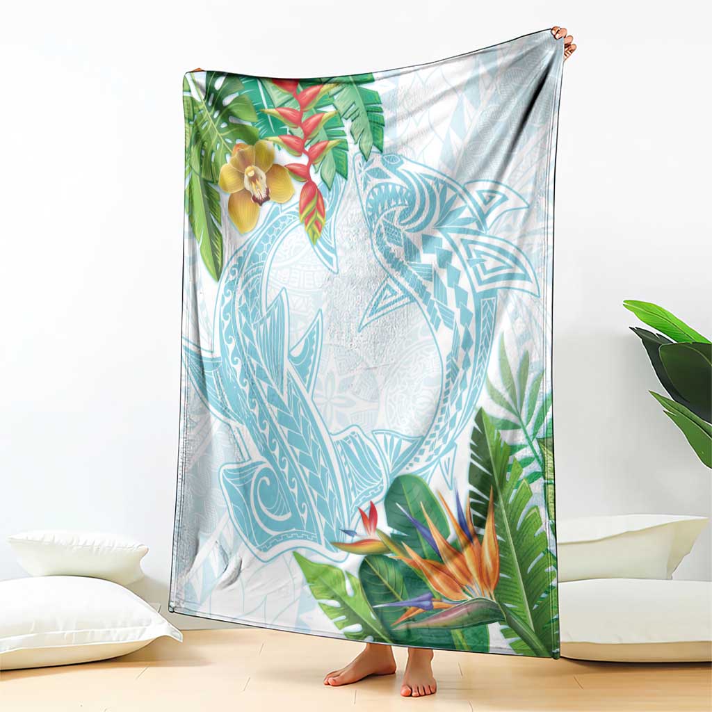 Polynesia Blanket Sharks Duo Tropical Turquoise LT7 - Polynesian Pride