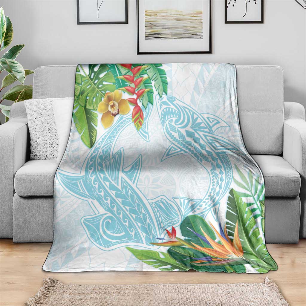 Polynesia Blanket Sharks Duo Tropical Turquoise LT7 - Polynesian Pride