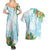 Polynesia Couples Matching Summer Maxi Dress and Hawaiian Shirt Sharks Duo Tropical Turquoise