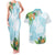 Polynesia Couples Matching Tank Maxi Dress and Hawaiian Shirt Sharks Duo Tropical Turquoise