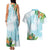 Polynesia Couples Matching Tank Maxi Dress and Hawaiian Shirt Sharks Duo Tropical Turquoise