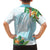 Polynesia Family Matching Long Sleeve Bodycon Dress and Hawaiian Shirt Sharks Duo Tropical Turquoise