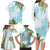 Polynesia Family Matching Long Sleeve Bodycon Dress and Hawaiian Shirt Sharks Duo Tropical Turquoise