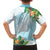 Polynesia Family Matching Off The Shoulder Long Sleeve Dress and Hawaiian Shirt Sharks Duo Tropical Turquoise