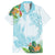 Polynesia Family Matching Off The Shoulder Long Sleeve Dress and Hawaiian Shirt Sharks Duo Tropical Turquoise