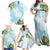 Polynesia Family Matching Off Shoulder Maxi Dress and Hawaiian Shirt Sharks Duo Tropical Turquoise