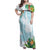 Polynesia Family Matching Off Shoulder Maxi Dress and Hawaiian Shirt Sharks Duo Tropical Turquoise