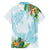 Polynesia Family Matching Off Shoulder Short Dress and Hawaiian Shirt Sharks Duo Tropical Turquoise