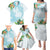 Polynesia Family Matching Puletasi and Hawaiian Shirt Sharks Duo Tropical Turquoise