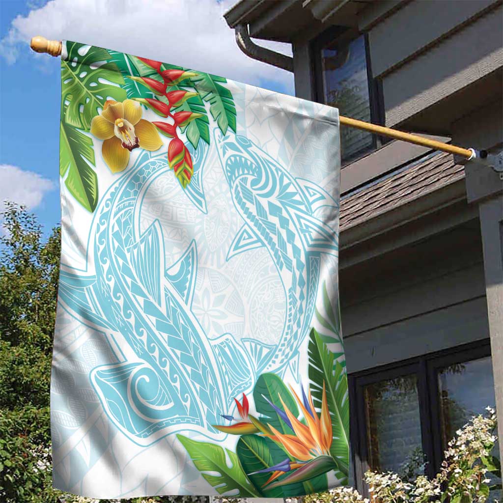 Polynesia Garden Flag Sharks Duo Tropical Turquoise LT7 - Polynesian Pride