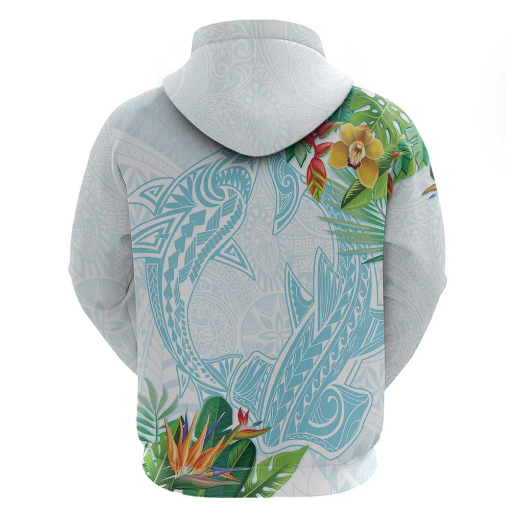 Polynesia Hoodie Sharks Duo Tropical Turquoise LT7 - Polynesian Pride