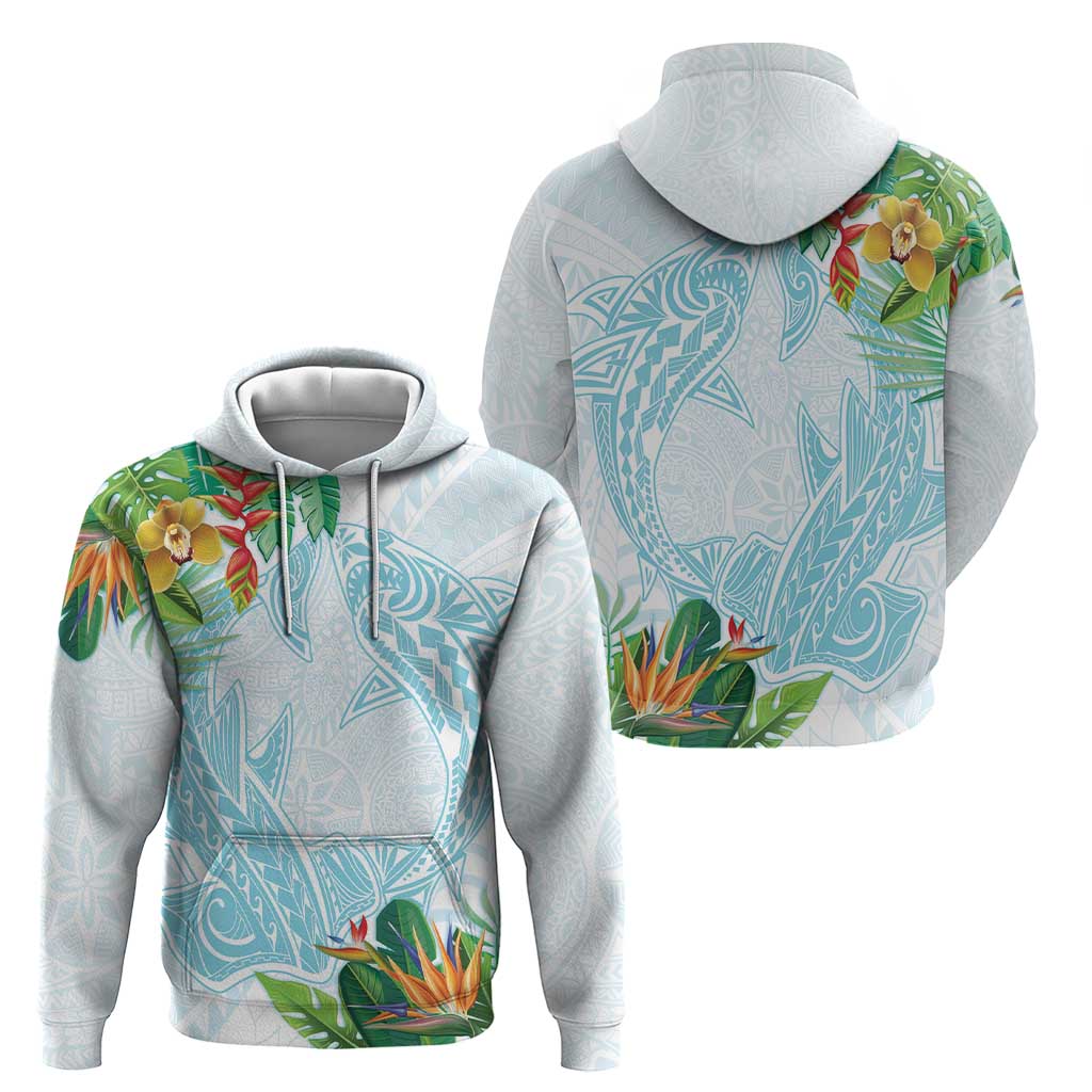 Polynesia Hoodie Sharks Duo Tropical Turquoise LT7 - Polynesian Pride