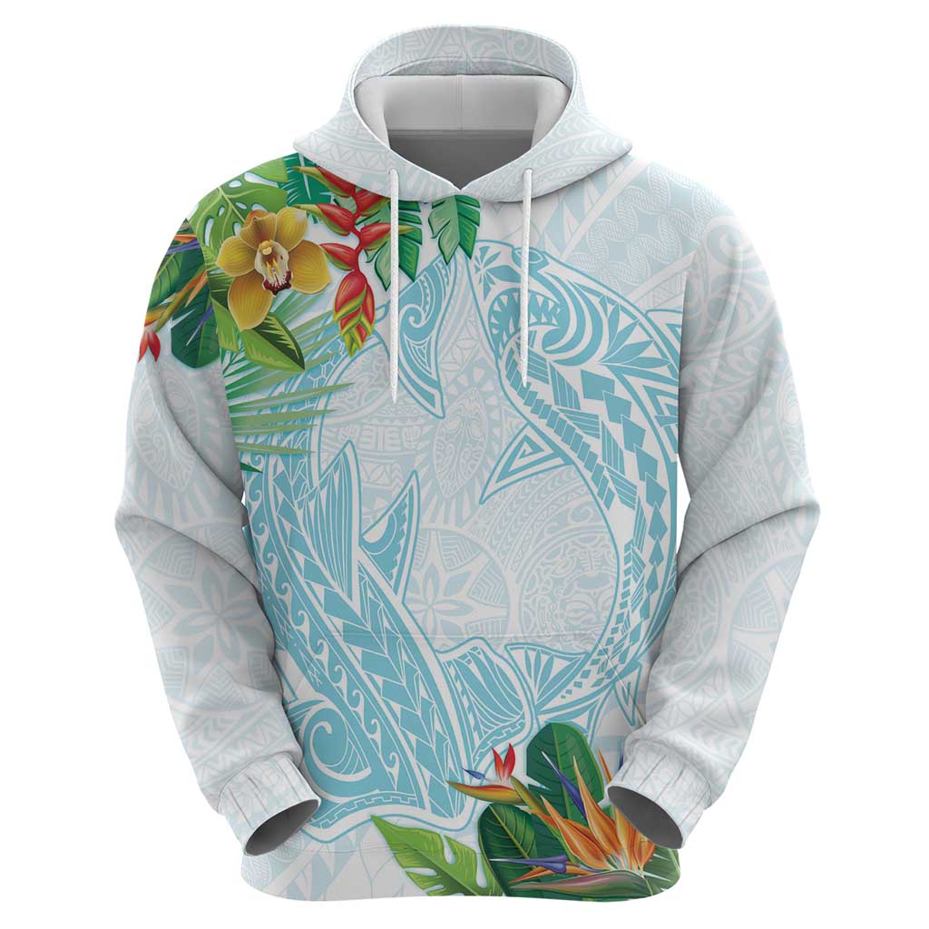 Polynesia Hoodie Sharks Duo Tropical Turquoise LT7 - Polynesian Pride