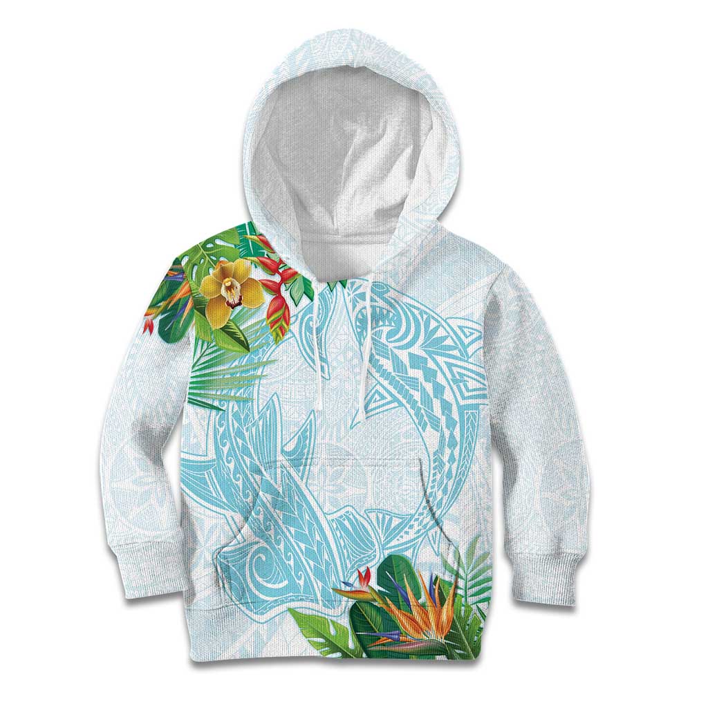 Polynesia Kid Hoodie Sharks Duo Tropical Turquoise LT7 Hoodie Turquoise - Polynesian Pride