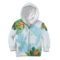 Polynesia Kid Hoodie Sharks Duo Tropical Turquoise LT7 Zip Hoodie Turquoise - Polynesian Pride