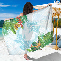 Polynesia Sarong Sharks Duo Tropical Turquoise LT7 One Size 44 x 66 inches Turquoise - Polynesian Pride