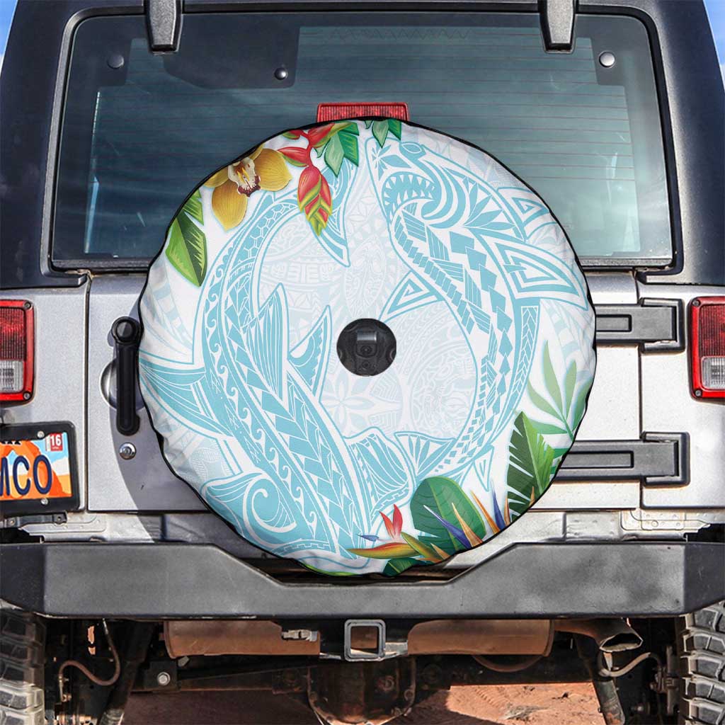 Polynesia Spare Tire Cover Sharks Duo Tropical Turquoise