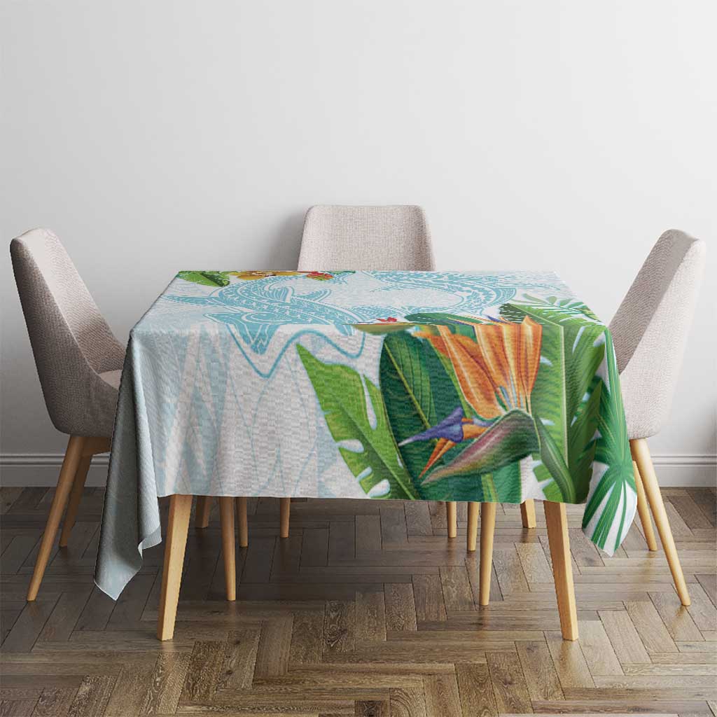 Polynesia Tablecloth Sharks Duo Tropical Turquoise LT7 - Polynesian Pride
