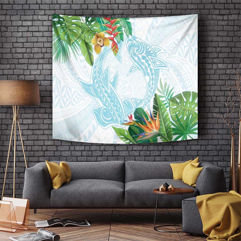 Polynesia Tapestry Sharks Duo Tropical Turquoise LT7 - Polynesian Pride