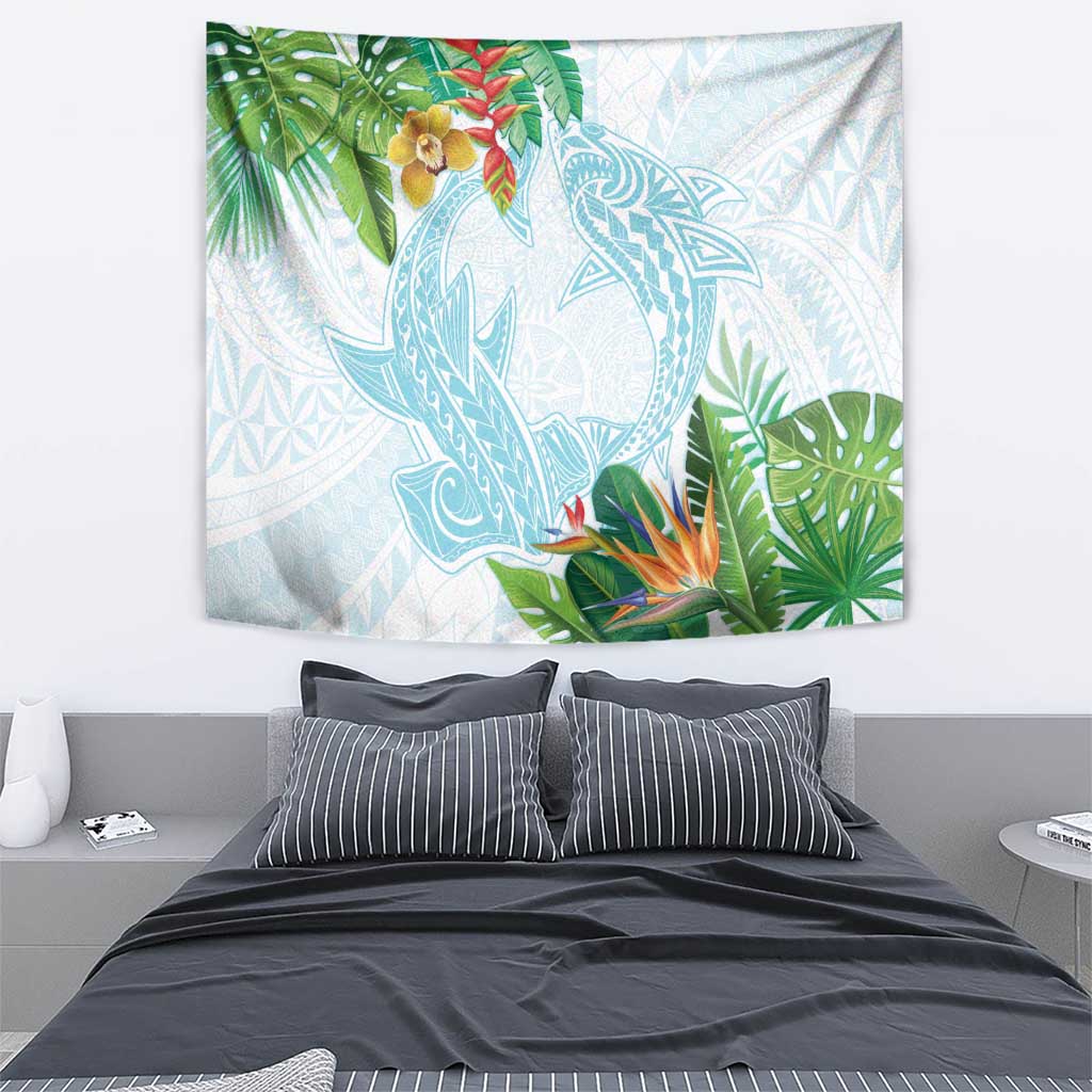 Polynesia Tapestry Sharks Duo Tropical Turquoise LT7 - Polynesian Pride