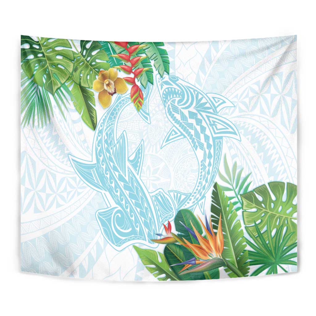 Polynesia Tapestry Sharks Duo Tropical Turquoise LT7 - Polynesian Pride