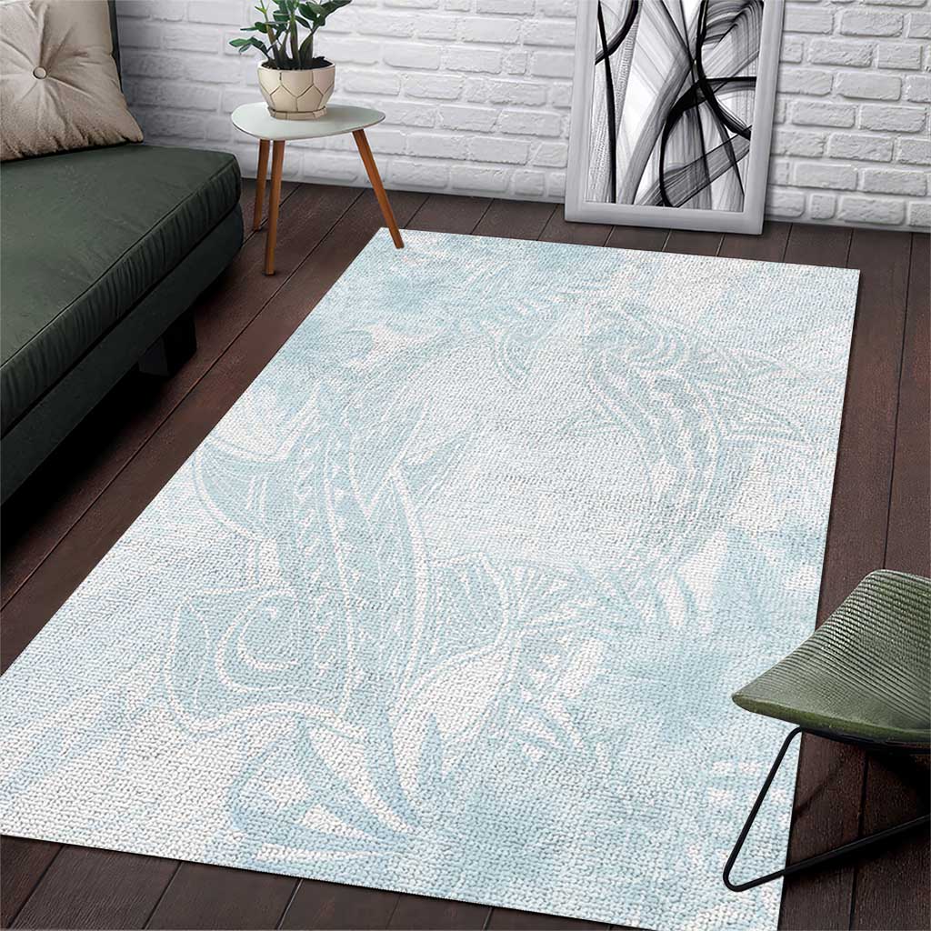 Polynesia Area Rug Sharks Duo Tropical Off White LT7 White - Polynesian Pride